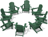 SERWALL Adirondack Chair with Cup Holders - Composite Adirondack Chairs Set of 8 HDPE Outdoor Chairs All Weather Use - Photo 1