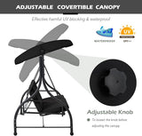 AECOJOY 3-Seat Outdoor Porch Swing with Adjustable Backrest and Canopy - Photo 3