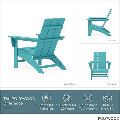 POLYWOOD Modern Adirondack Chair – All-Weather Outdoor Lawn Adirondack Chairs – HDPE, Fade-Resistant & Durable Outdoor Furniture – For Patio, Deck & Fire Pit Chairs – Aruba