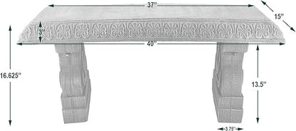 Arcadia Garden Products Outdoor Fiberclay Garden Bench for Patio, Porch, Park, Lightweight and Durable Outside Furniture Decor, Green