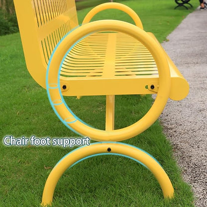 Outdoor Bench, 2 Seater Garden Patio Bench, Metal Bench with Curved Design, Park Bench with Backrest and Armrest for Front Porch Park Outside Furniture Decor(Green)