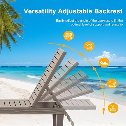 Outdoor Chaise Lounge Chair – Adjustable Waterproof Lawn Chair for Relaxation, Lightweight and Durable for Outdoor and Indoor Use (1, Grey)