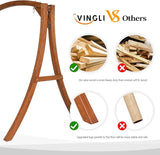 VINGLI 5FT Porch Swing Frame, 1000LBS Heavy Duty A-Frame Wooden Porch Swing Stand with Curved Arc Top - Photo 2