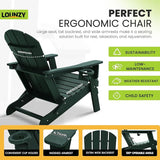 LOUNZY Folding Adirondack Chair Set of 2, Green - Photo 5