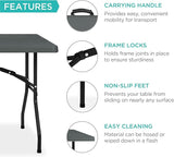 Best Choice Products 8ft Plastic Folding Table, Indoor Outdoor Heavy Duty Portable w/Handle, Lock for Picnic, Party - Photo 5