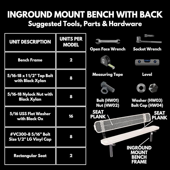COATEDOUTDOORFURNITURE Coated Outdoor Furniture Heavy-Duty Outdoor Bench Thermoplastic Coated, Expanded Metal, Commercial-Grade Seating, Made in America (Inground with Back, 6 Ft, Textured Dark Blue)