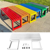 2-Person Garden Bench Seat Outdoor Benches Metal Park Bench Patio Seat 3.3ft 3.9ft 4.9ft 5.9ft Weather Resistance - Photo 7