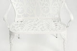 Patio Garden Bench Metal Park Bench Cast Aluminum Outdoor Furniture with Floral Rose for Patio,Park,Lawn,Yard White - Photo 9
