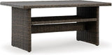 Signature Design by Ashley Brook Ranch Casual Outdoor Multi-use Table with 1 Fixed Shelf, Dark Brown & Gray - Photo 1