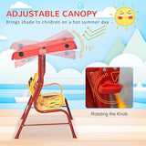 Outsunny Porch Swing for Kids with Adjustable Canopy to Block Sun at Angles, Kids Swing Chair with Seatbelts - Photo 4