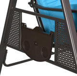 Outsunny 3-Seat Patio Swing Chair, Outdoor Porch Swing Glider with Adjustable Canopy, Removable Cushion - Photo 8