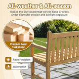 OTSUN Teak Bench Outdoor, 2-Person Wood Garden Bench with 800lb Capacity All-Weather Durable Fade-Resistant - Photo 7