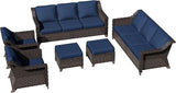 6 Pieces Patio Conversation Furniture Set - 2 Sofas, 2 Armchairs, 2 Ottomans - Photo 7