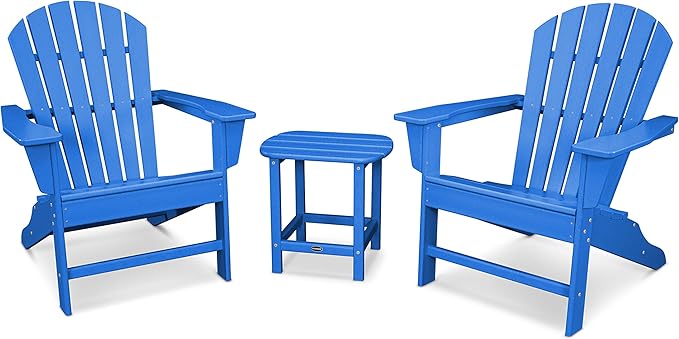 POLYWOOD South Beach 3-Piece Adirondack Chair Set with Side Table