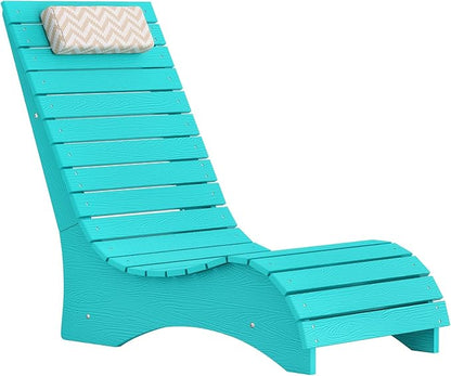 HDPS Pool Lounge Chairs, Use in Pools Lounge Chairs up to 10-Inches of Water, Chaise Chairs with Headrest, Lounge Chair Outdoor, Fade-Resistant Pool Lounger for Deck