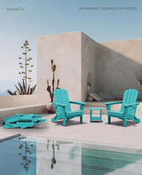 SERWALL Folding Adirondack Chair Set of 2, Adjustable Adirondack Chair with 3 Recline Positions - Photo 2