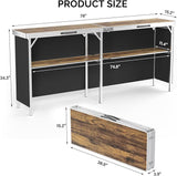 VINGLI 43" Portable Bar Table, 3-Tier Shelves, Carry Bag，Mobile Bar Table for Events, Party, Camping, Picnic, Tradeshow - Photo 3