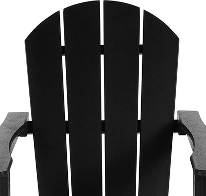 WO WESTIN OUTDOOR HDPE Laguna Outdoor Rocking Poly Adirondack Chair (Set of 2), Black