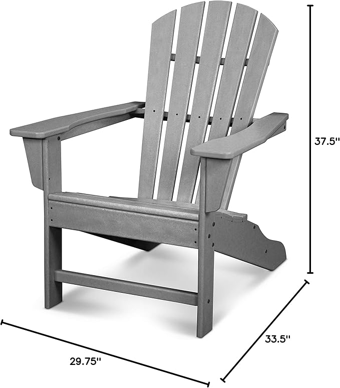 POLYWOOD® Shore Line Adirondack Chair, Slate Grey