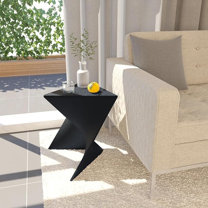 LeisureMod 15.75" Triangular Side Table, Stackable Plastic Accent End Table for Indoor & Outdoor Use - Photo 2