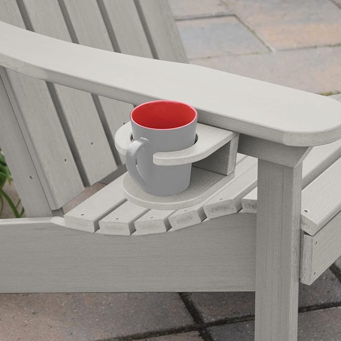 highwood Screw-On Cup Holder for Adirondack Chairs, Harbor Gray