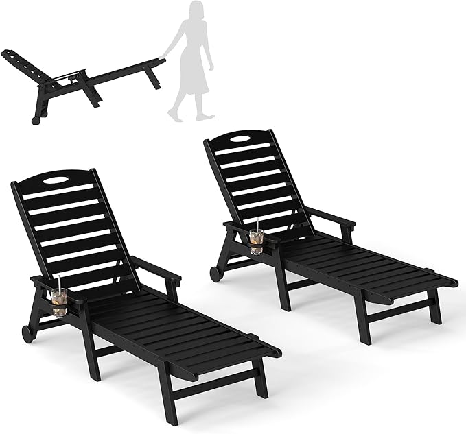 Domi Outdoor Chaise Lounge Chairs Set of 2 - Photo 9