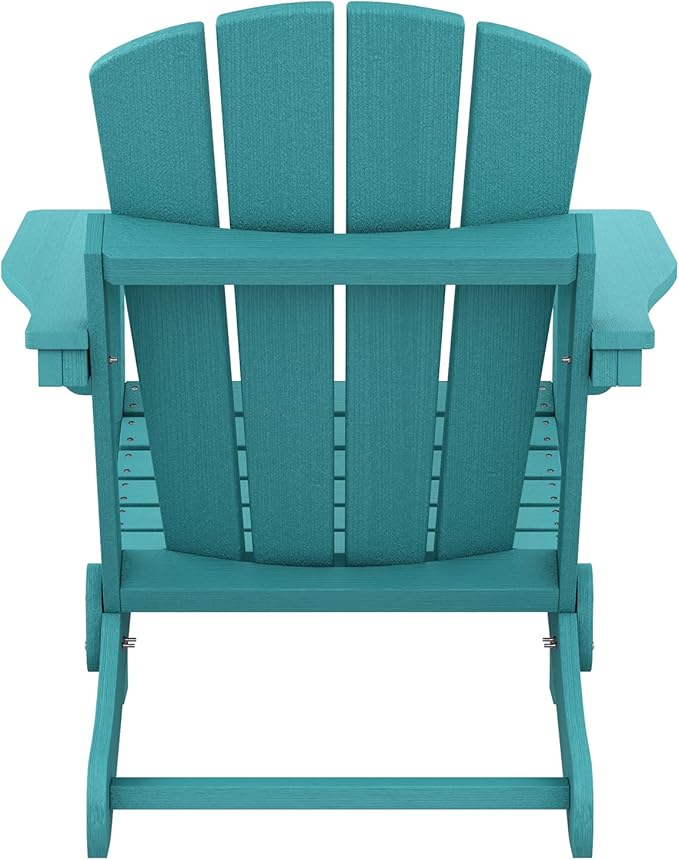 SERWALL 5-Piece Folding Adirondack Chair and Ottoman and Table Set, HDPE Adjustable Adirondack Chairs Set, Aruba - Photo 9