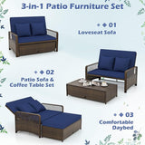 Tangkula Patio Rattan Daybed with 4-Level Adjustable Backrest - Photo 9