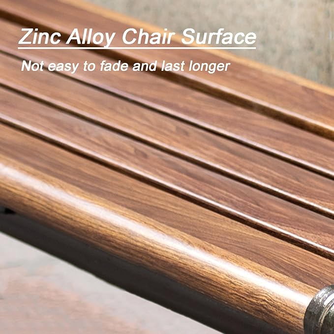 Outdoor Bench Metal, All Weather Resistant Backless Patio Garden Bench for Porch, Garden, Lawn, Balcony(180cm/71in)