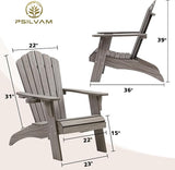 Psilvam Oversized Adirondack Chair, Fade-Resistant & Odor-Free Poly Lumber Fire Pit Chairs with Cup Holder - Photo 3