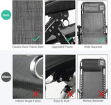 Goplus Oversized Zero Gravity Chair, XL-Extended Version, Outdoor Recliner w/Cup Holder & Detachable Headrest - Photo 8
