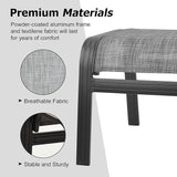 Patio Outdoor Ottoman Footstools Assembled Aluminum Footrest Side Table Small Chairs Patio Ottoman 2 Set Grey - Photo 4