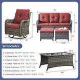 Rilyson Patio Furniture Swivel Chairs Set - 8 PC Wicker Rattan Outdoor Sectional Conversation Sets with 4 Swivel - Photo 2