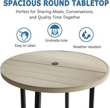 42" Round Patio Dining Table for 4, All-Weather Metal Patio Table with Umbrella Hole - Photo 6