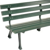 Global Industrial 6'L Outdoor Park Bench with Backrest, Recylced Plastic Slats, Wrought Iron Frame, 1985 lbs Capacity - Photo 4