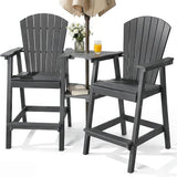 PASAMIC Tall Adirondack Chair Set of 2, All-Weather HDPE Outdoor Chairs with Removable Double Trays - Photo 1