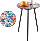 1 Pack Metal Outdoor Side Table Small Outside Round End Table for Patio Modern Accent Garden Corner Table for Small - Photo 1