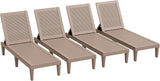 Greesum Outdoor Chaise Lounge Chairs Set of 4 with 5-Position Adjustable Backrest - Photo 1