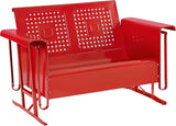 Crosley Furniture Bates Retro Metal Outdoor Loveseat Glider, 2-Person Rocking Patio Bench for Porch, Deck - Photo 1