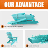 YEFU Adirondack Chair Set of 2, Folding Oversized Plastic Adirondack Chair with Cup Holder - Photo 4