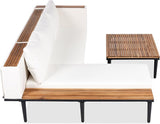 Modern Acacia Wood Patio Furniture Set with Removable Cushions, Coffee Table and Side Table - Photo 7