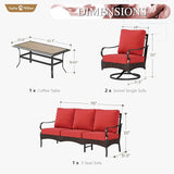 Sophia & William Patio Furniture Set, 4 Piece Metal Outdoor Conversation Set with 3-Seater Outdoor Couch - Photo 7