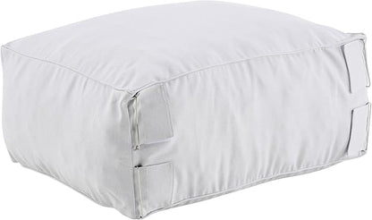 Christopher Knight Home Teriu Outdoor Bean Bag Chair with Shredded Foam, Modern Bean Bag Chairs for Adults and Kids, Indoor/Outdoor Ottoman Pouf, All Weather Lounge Chair Outdoor, Light Grey