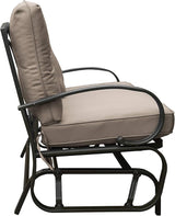 Kozyard Cozy Patio Glider Bench - Outdoor Rocking Loveseat with Sturdy Frame and Cushioned Seats for Patio - Photo 6