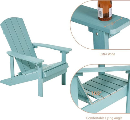 Adirondack Chairs, Plastic Adirondack Chairs Set of 4, All-Weather Resistant, Widely Used in Outdoor, Fire Pit, Deck, Outside, Garden