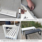2-Person Garden Bench Seat Outdoor Benches Metal Park Bench Patio Seat 3.3ft 3.9ft 4.9ft 5.9ft Weather Resistance - Photo 5