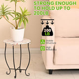 Side Tables for Patio, 14" Indoor Outdoor Metal Side Table for Poolside Bistro Balcony Yard Porch Bedside - Photo 6
