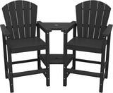 SERWALL Tall Adirondack Chairs Set of 2 with Double Layer Connecting Tray, HDPE Bar Height Outdoor Chairs - Photo 1