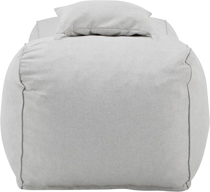 Christopher Knight Home Morton Outdoor Bean Bag Chair Set of 2, Fabric Bean Bag Chair for Adults and Kids, Indoor/Outdoor Sun Lounger with Headrest, Patio Chaise Lounge Chair Set of 2, Light Gray