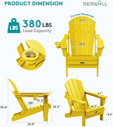 SERWALL Foldable Adirondack Chair Set of 2 - Photo 3